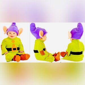 DISNEY DELUXE SNOW WHITE DOPEY COSTUME TODDLER 12-18M~NEW